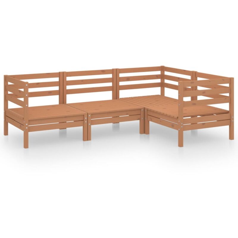 

Juego muebles jardín 4 pzas madera de pino maciza marrón miel - Marrón - Vidaxl