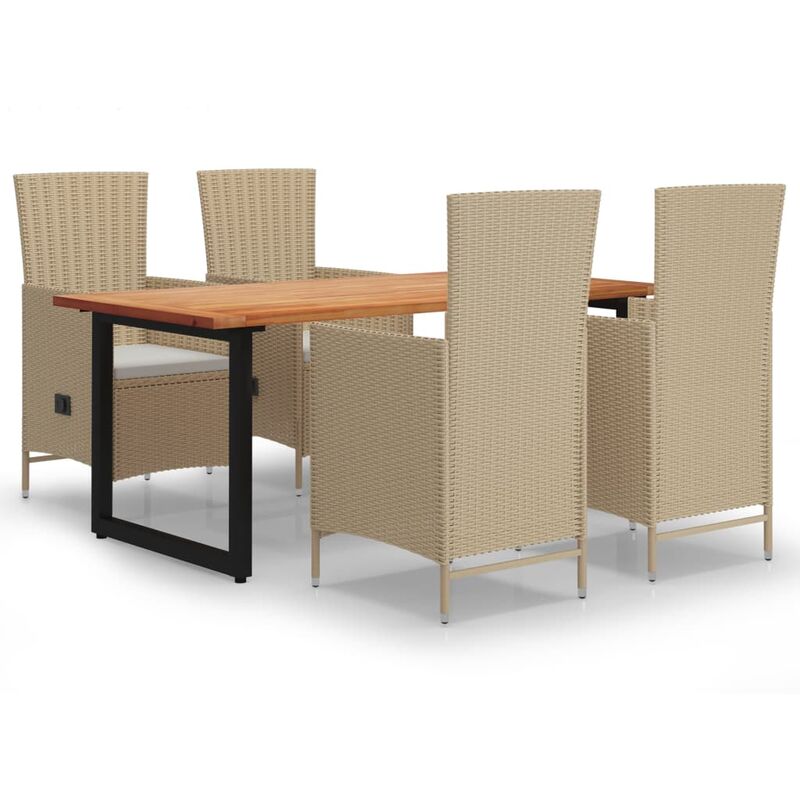 

Juego muebles jardín 5 pzas con cojines ratán sintético beige - Beige - Vidaxl