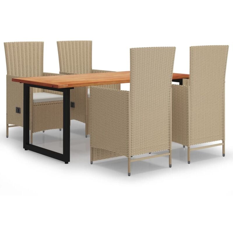 

Juego muebles jardín 5 pzas con cojines ratán sintético beige - Beige - Vidaxl