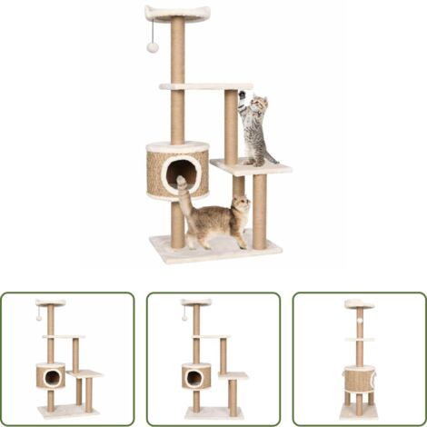 vidaXL Juego para gatos -  Árbol para gatos con poste rascador 123 cm hierba marina