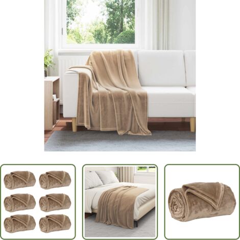vidaXL Kamel -  Wohndecken 6 pcs Kamel 130 x 150 cm Fleece
