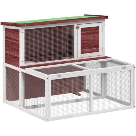 vidaXL Kaninchengehege moka 102x90x84,5 cm aus massivem Kiefernholz