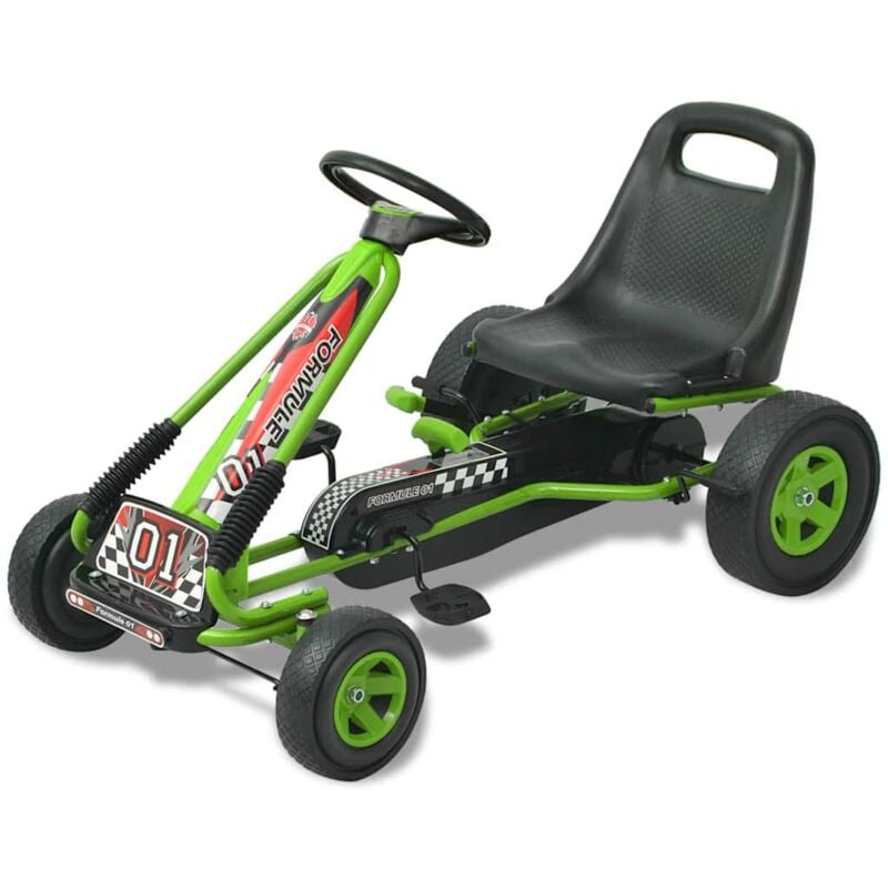 Kart à pédale avec siège ajustable Vert - Vidaxl