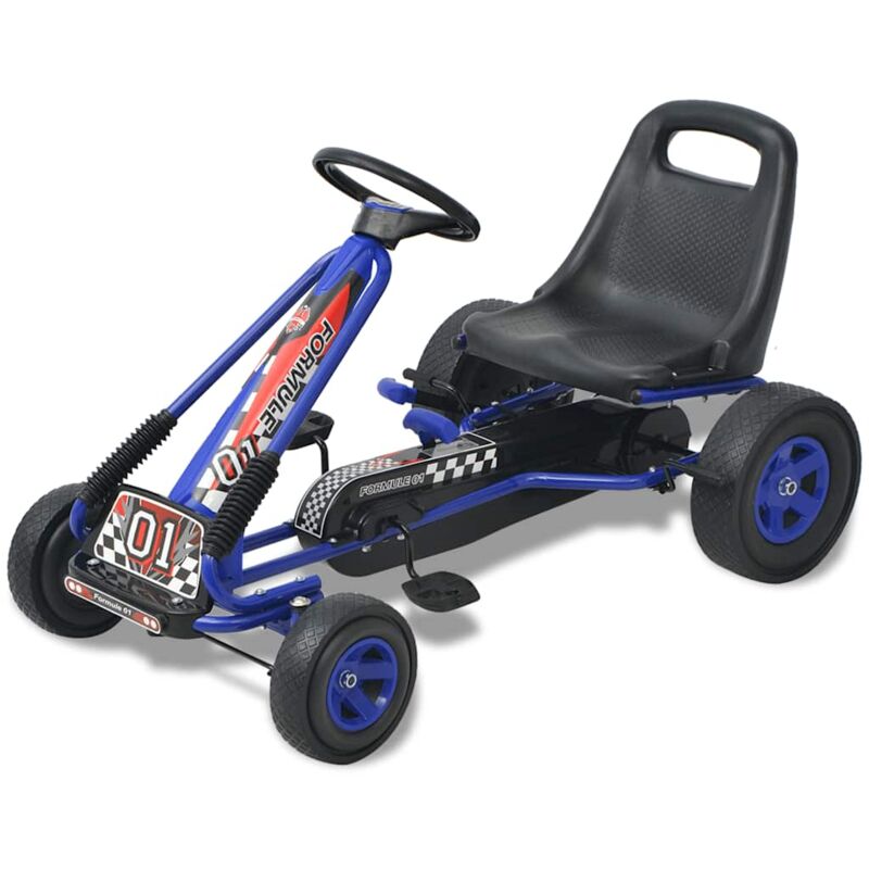 

vidaXL Kart con pedales asiento ajustable azul - Azul