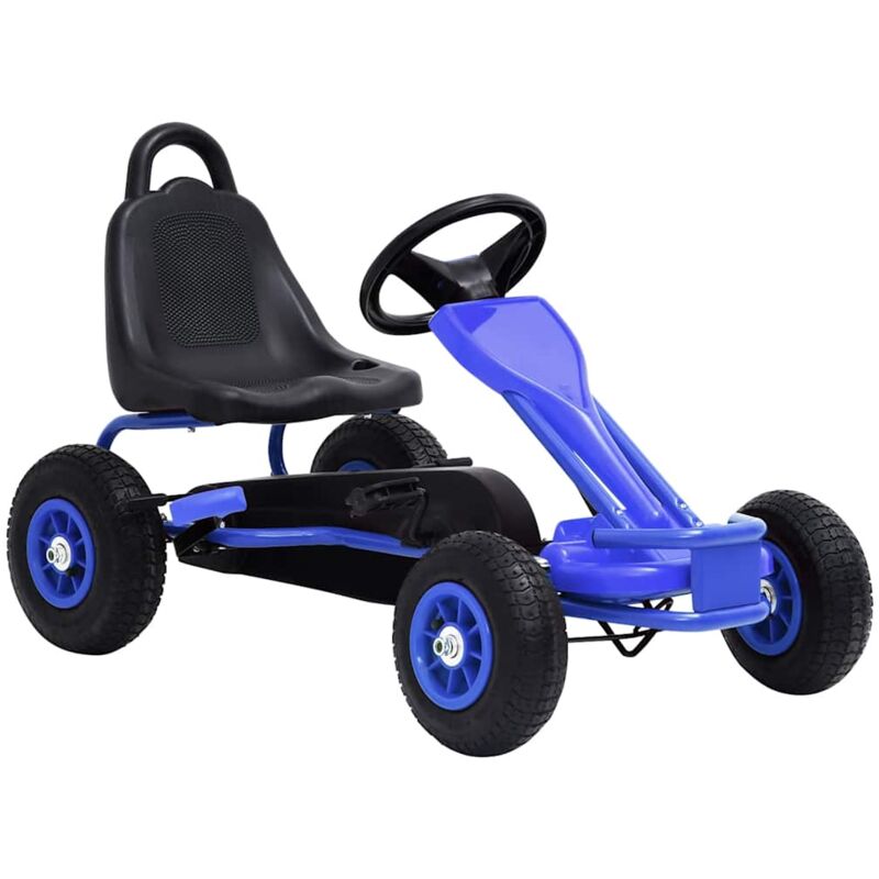 

vidaXL Kart de pedales con neumáticos azul - Azul