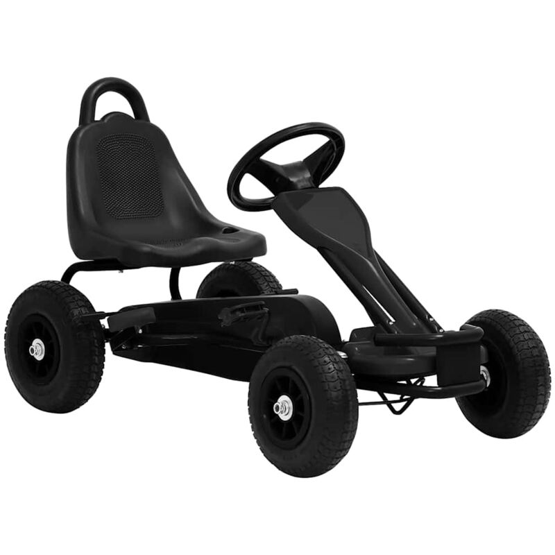 

vidaXL Kart de pedales con neumáticos negro - Negro