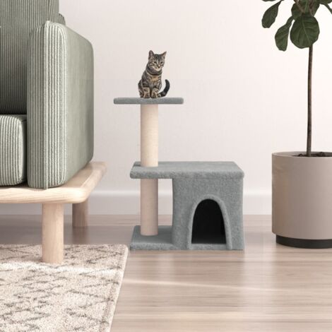 vidaXL Katzenbaum mit Sisal-Kratzsäulen grau 48 cm