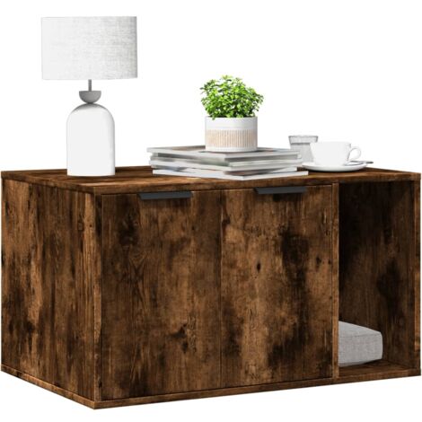 vidaXL Katzenklo Räuchereiche 80x50x45 cm Holzwerkstoff