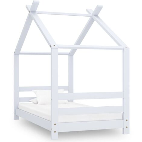vidaXL Kids Bed Frame White Solid Pine Wood 70x140 cm