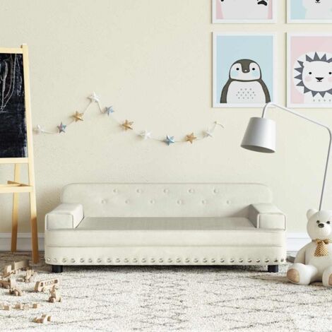 vidaXL Kids Sofa Cream 90x53x30 cm Velvet