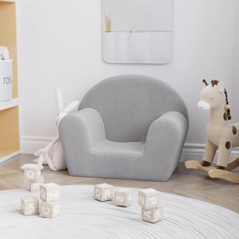 vidaXL Kids' Sofa Light Grey Soft Plush