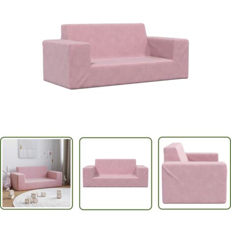 vidaXL Kindersofa 2-Sitzer Rosa Weich Plüsch