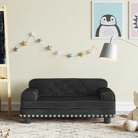 vidaXL Kindersofa Schwarz 70x45x30 cm Samt