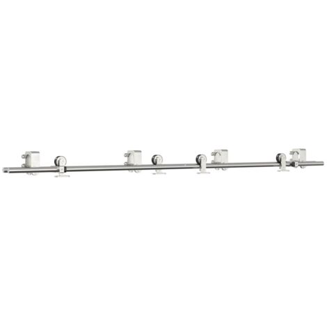 vidaXL Kit Binari Porta Scorrevole 200 cm Acciaio Inossidabile Argento