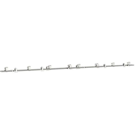 vidaXL Kit Binari Porta Scorrevole 400 cm Acciaio Inossidabile Argento