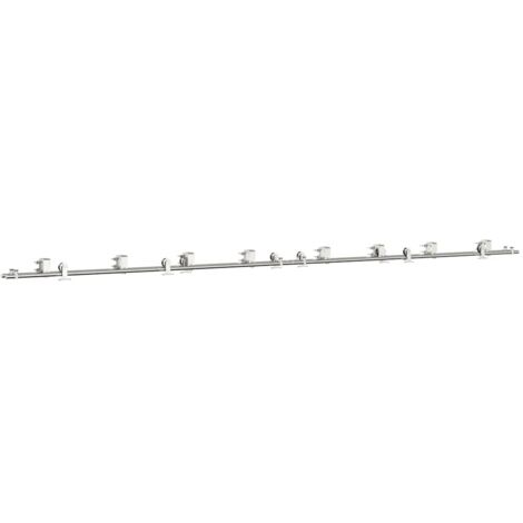 vidaXL Kit Binari Porta Scorrevole 400 cm Acciaio Inossidabile Argento