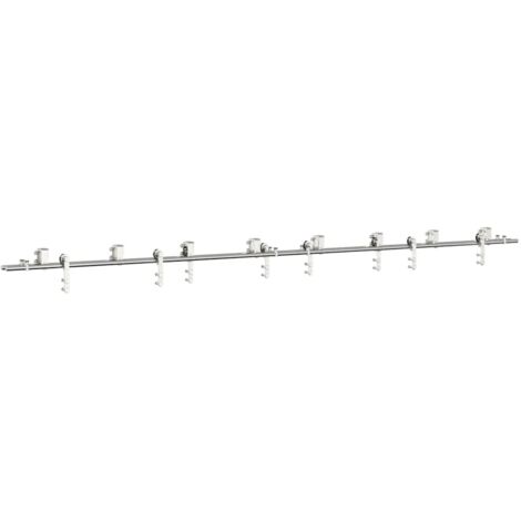 vidaXL Kit Binari Porta Scorrevole 400 cm Acciaio Inossidabile Argento