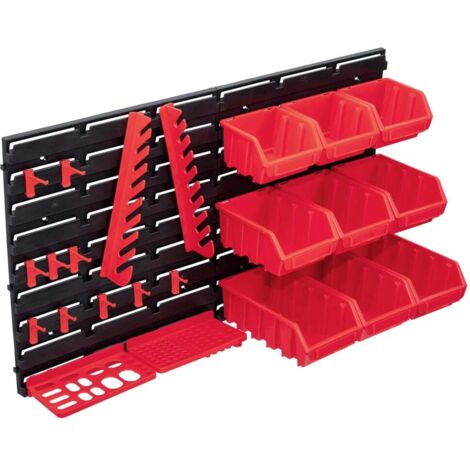 vidaXL Kit Contenitori 34 pz con Pannelli a Parete Rosso e Nero