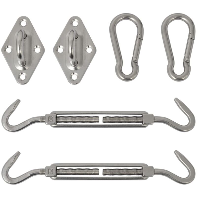 

Kit de Montaje de Toldo de Vela Acero Inoxidable 6 Piezas - Plateado - Vidaxl