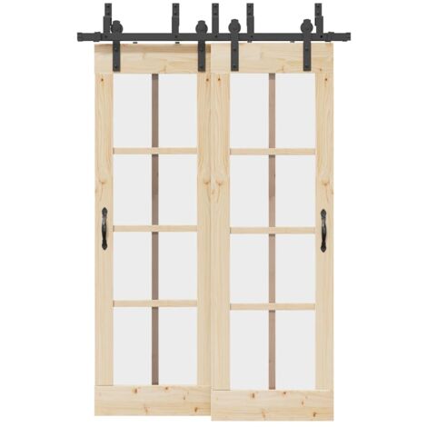 vidaXL Kit de quincaillerie de porte coulissante 152,5 cm acier noir