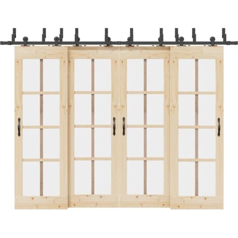 vidaXL Kit de quincaillerie de porte coulissante 305 cm acier noir