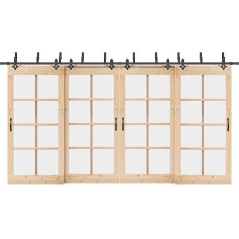 vidaXL Kit de quincaillerie de porte coulissante 427 cm acier noir