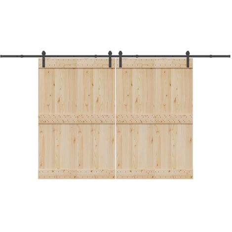 Vidaxl – Kit de quincaillerie pour porte coulissante 400 cm – Acier noir – Capacité 100 kg – Pour portes 100 cm de large, 35-45 mm d'épaisseur