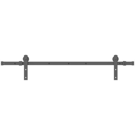 vidaXL Kit di Binari per Porte Scorrevoli 152 cm Acciaio Nero