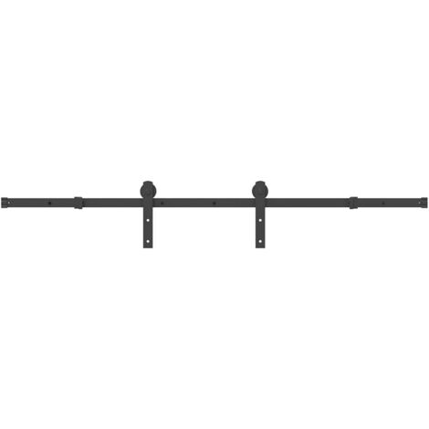 vidaXL Kit di Binari per Porte Scorrevoli 183 cm Acciaio Nero