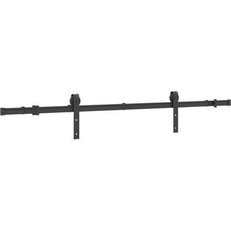 vidaXL Kit di Binari per Porte Scorrevoli 183 cm Acciaio Nero