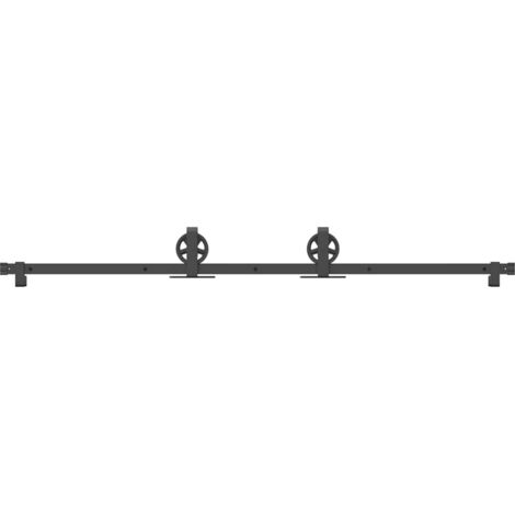vidaXL Kit di Binari per Porte Scorrevoli 183 cm Acciaio Nero