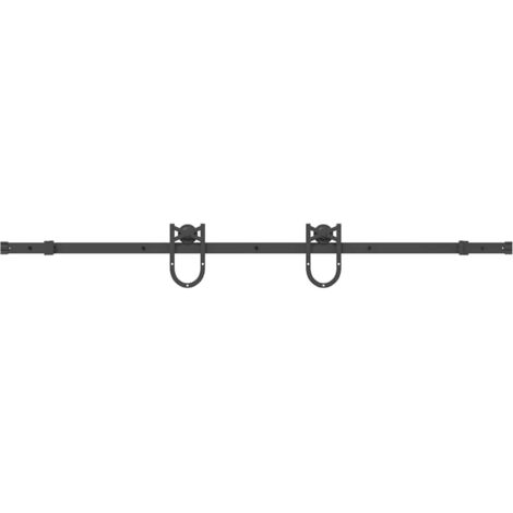 vidaXL Kit di Binari per Porte Scorrevoli 183 cm Acciaio Nero