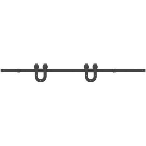 vidaXL Kit di Binari per Porte Scorrevoli 200 cm Acciaio Nero