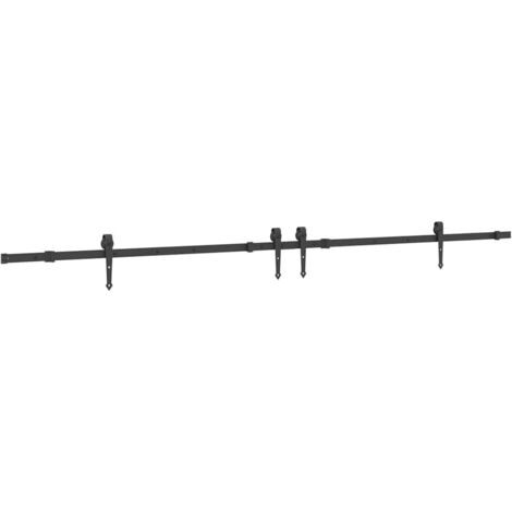 vidaXL Kit di Binari per Porte Scorrevoli 305 cm Acciaio Nero