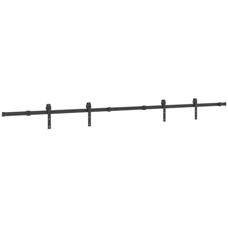 vidaXL Kit di Binari per Porte Scorrevoli 305 cm Acciaio Nero