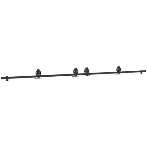 vidaXL Kit di Binari per Porte Scorrevoli 366 cm Acciaio Nero