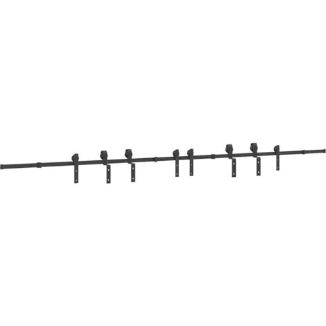 vidaXL Kit di Binari per Porte Scorrevoli 400 cm Acciaio Nero