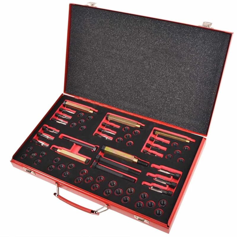 

vidaXL Kit reparación rosca bujía incandescente 63 pzas M8 M9 M10 M12