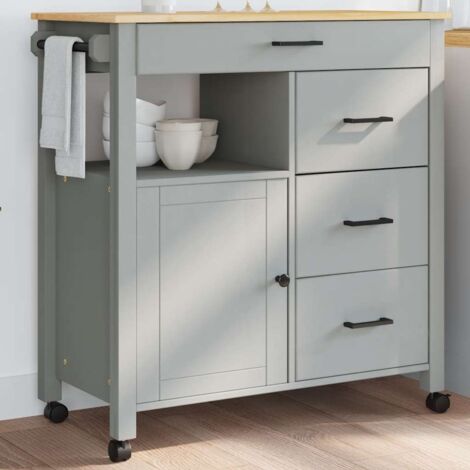 vidaXL Kitchen Trolley "MONZA" 84x40x88,5 cm Solid Wood Pine