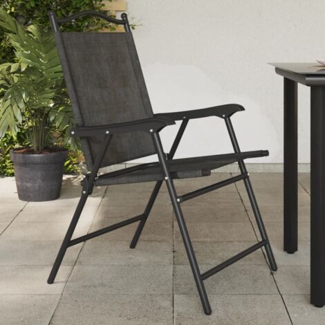 vidaXL Klappbare Gartenstühle Set von 4 aus Stahl und Textilene