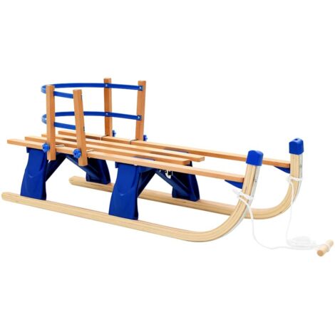 vidaXL Klappschlitten mit Rückenlehne Holz 119 cm