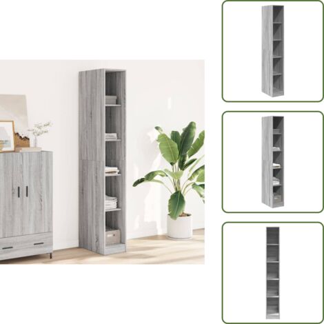 vidaXL Kleiderschrank Grau Sonoma 30x50x200 cm Holzwerkstoff