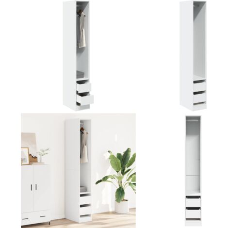 vidaXL Kleiderschrank Weiß 30x50x200 cm Holzwerkstoff