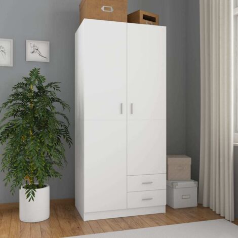 vidaxl Kleiderschrank Weiß 80x52x180 cm Spanplatte