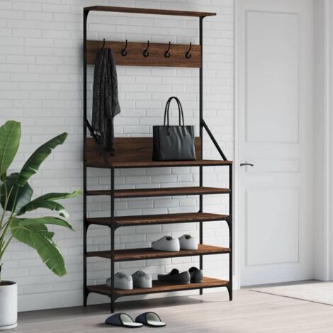 vidaXL Kleidungsstander und Schuhregal Eiche braun