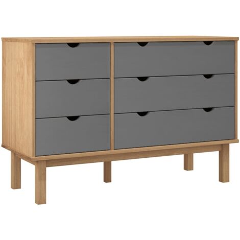 vidaXL Kommode OTTA grau und braun 111x43x73,5 cm Holz