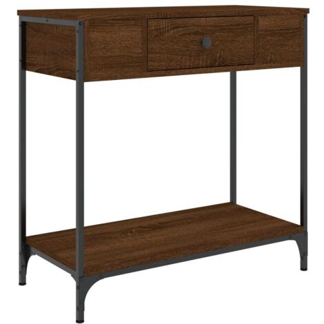 vidaXL Konsole Tisch Eiche Braun 75x34,5x75 cm aus Ingenieurholz