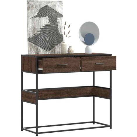 vidaXL Konsolentisch Braun Eichen-Optik 90x35x80 cm Holzwerkstoff