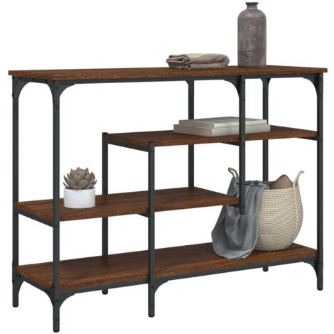 vidaXL Konsolentisch mit Regalen Eiche Braun 100x35x75 cm