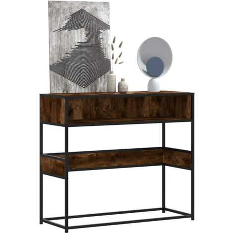 vidaXL Konsolentisch Räuchereiche 90x35x80 cm Holzwerkstoff